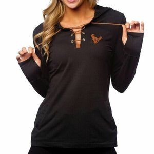 All Sport Couture NFL Womens Houston Texans Game-On Black Hoodie New